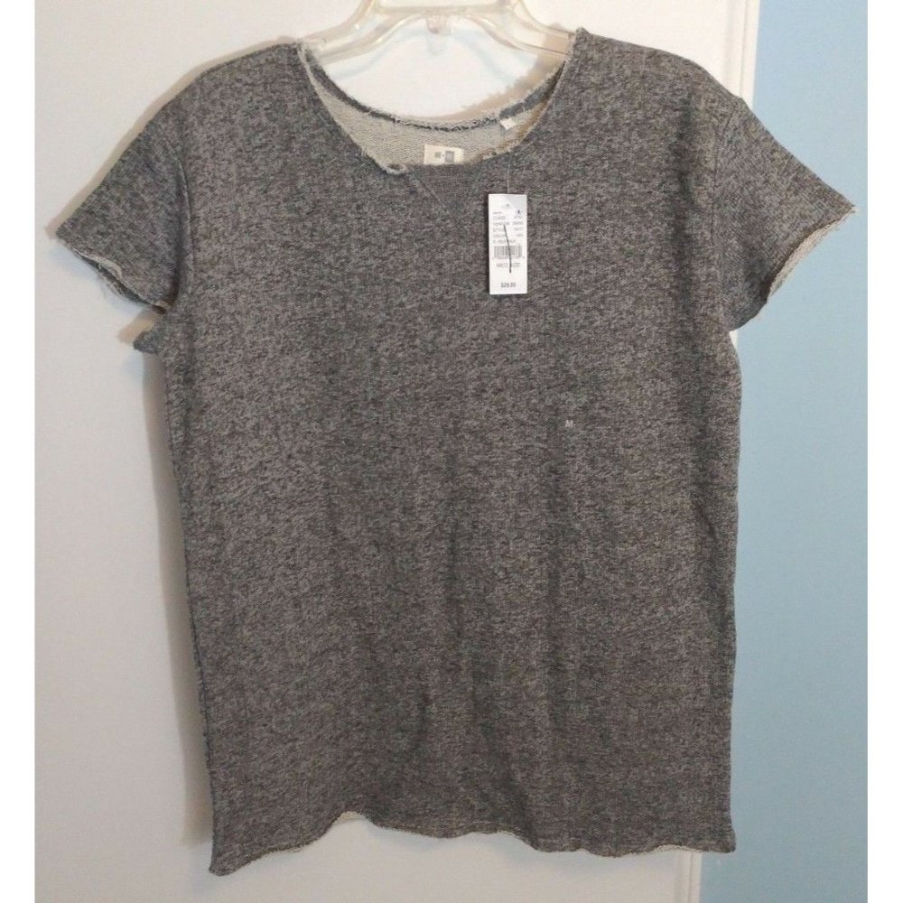 ME to WE Womens PacSun Unfinished Hem Short Sleeve Sweatshirt Size Medium
